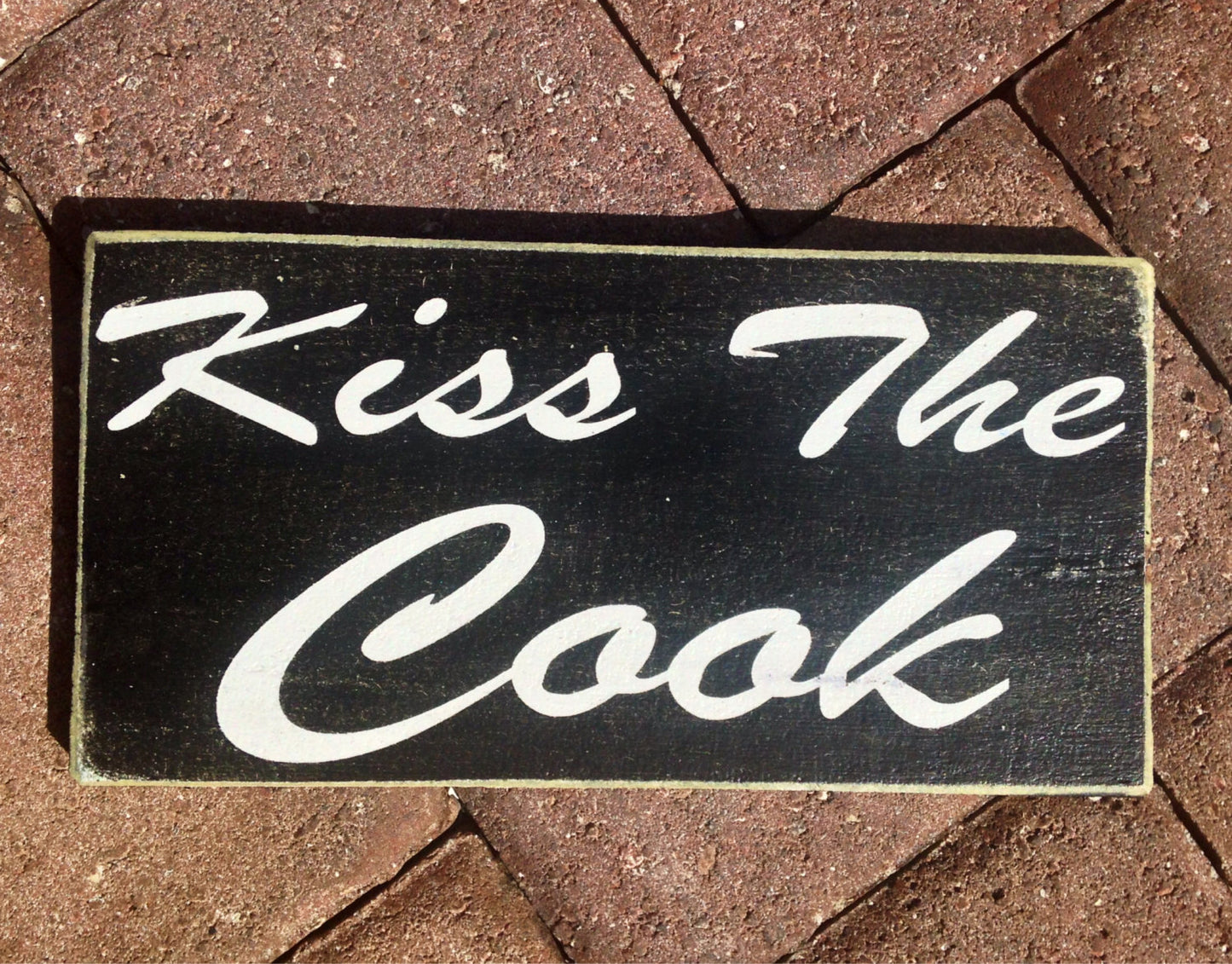 12x6 Kiss The Cook Wood Kitchen Sign