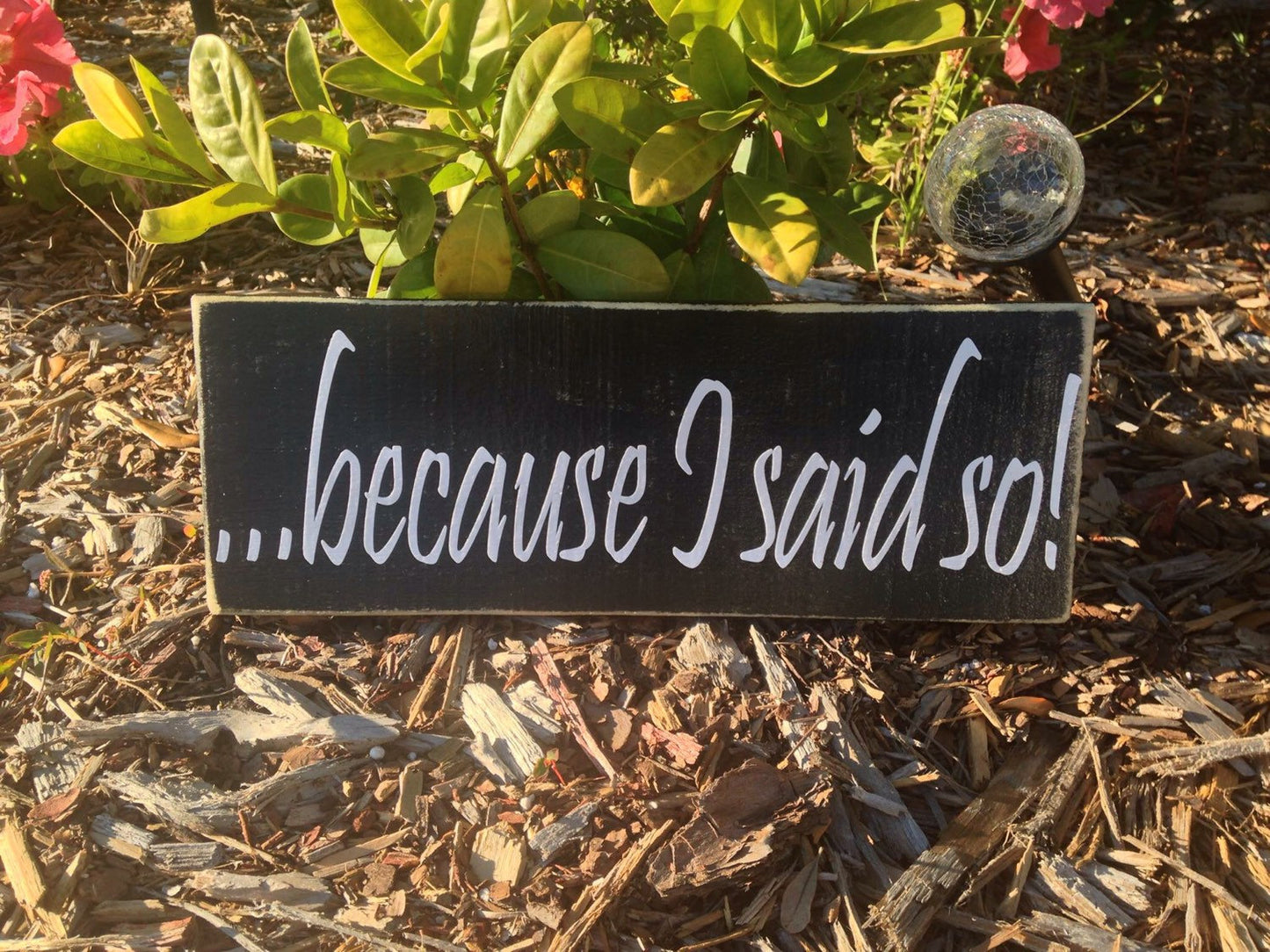 12x4 Because I Said So Wood Mom Knows Best Sign