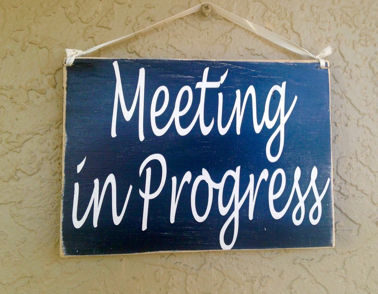 10x8 Meeting In Progress Wood Corporate Business Do Not Disturb Sign
