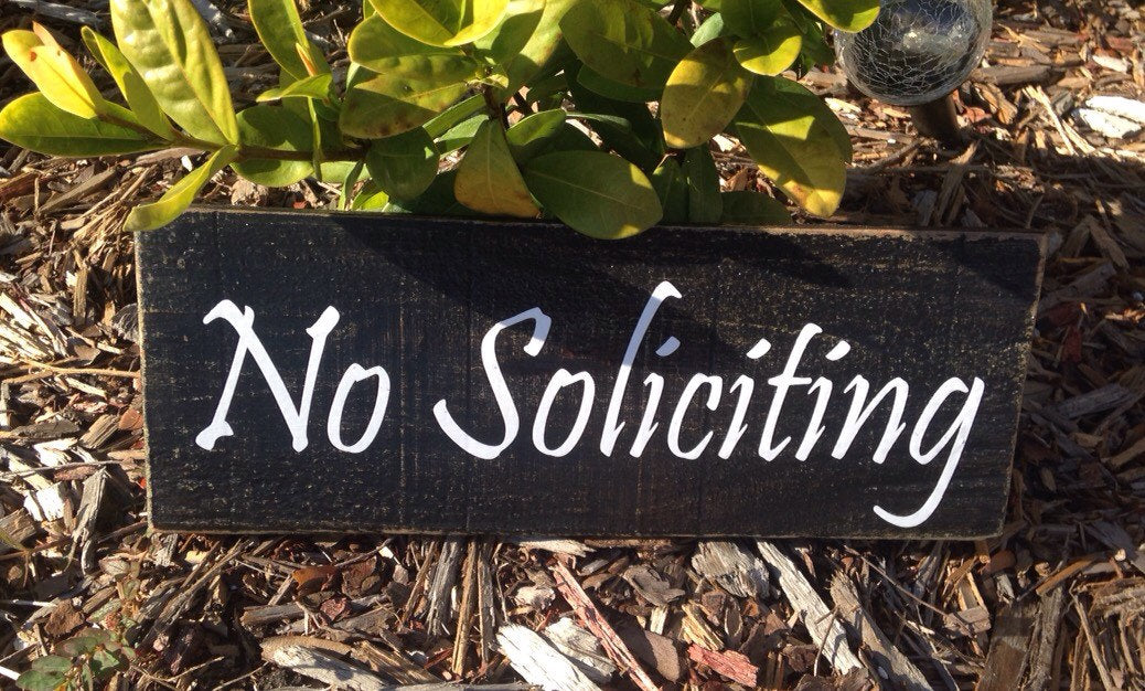 12x4 No Soliciting Wood Welcome Sign