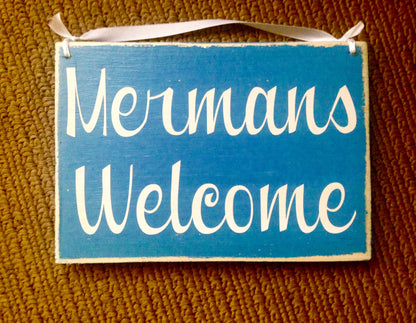 8x6 Mermans Welcome Wood Sign
