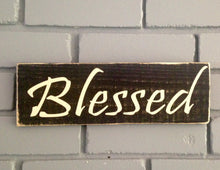Load image into Gallery viewer, 12x4 Blessed Wood Family Sign