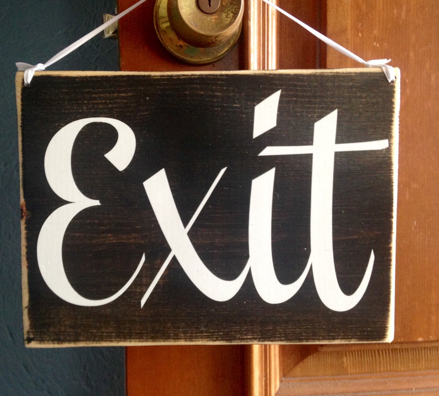 8x6 Exit Custom Wood Sign Business Office Spa Salon Store Boutique Shop Do Not Enter Emergency Fire Entrance Welcome Plaque