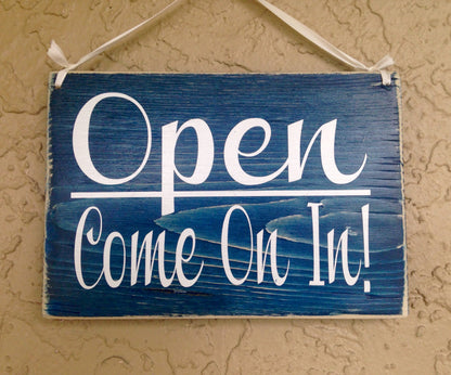 10x8  Open Closed Business Hours Wood Corporate Sign