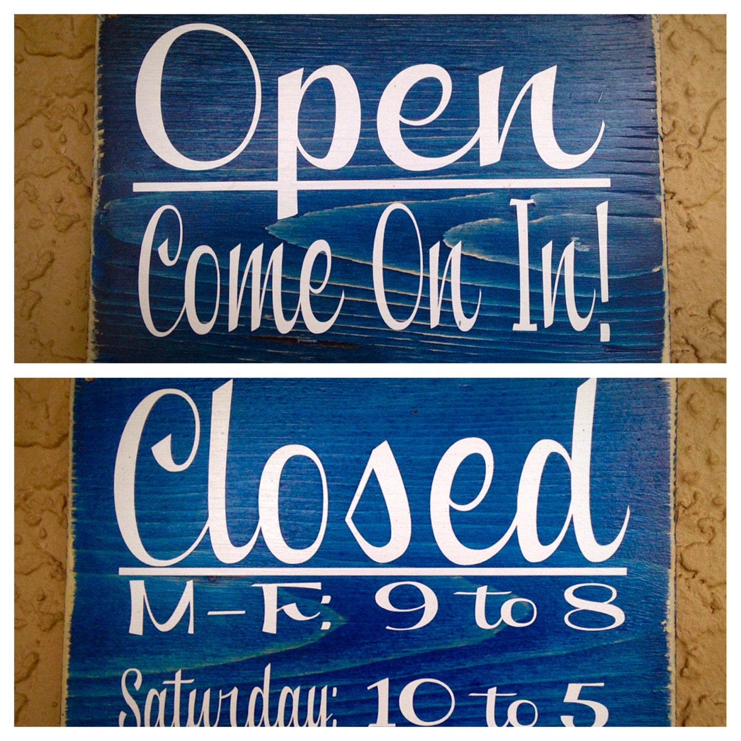 Open Closed Business Hours Office Shop Boutique Spa Salon Custom Wood Sign