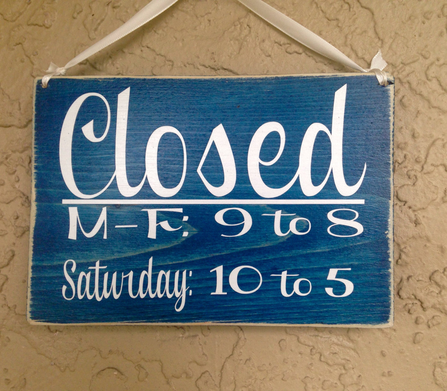 10x8  Open Closed Business Hours Wood Corporate Sign