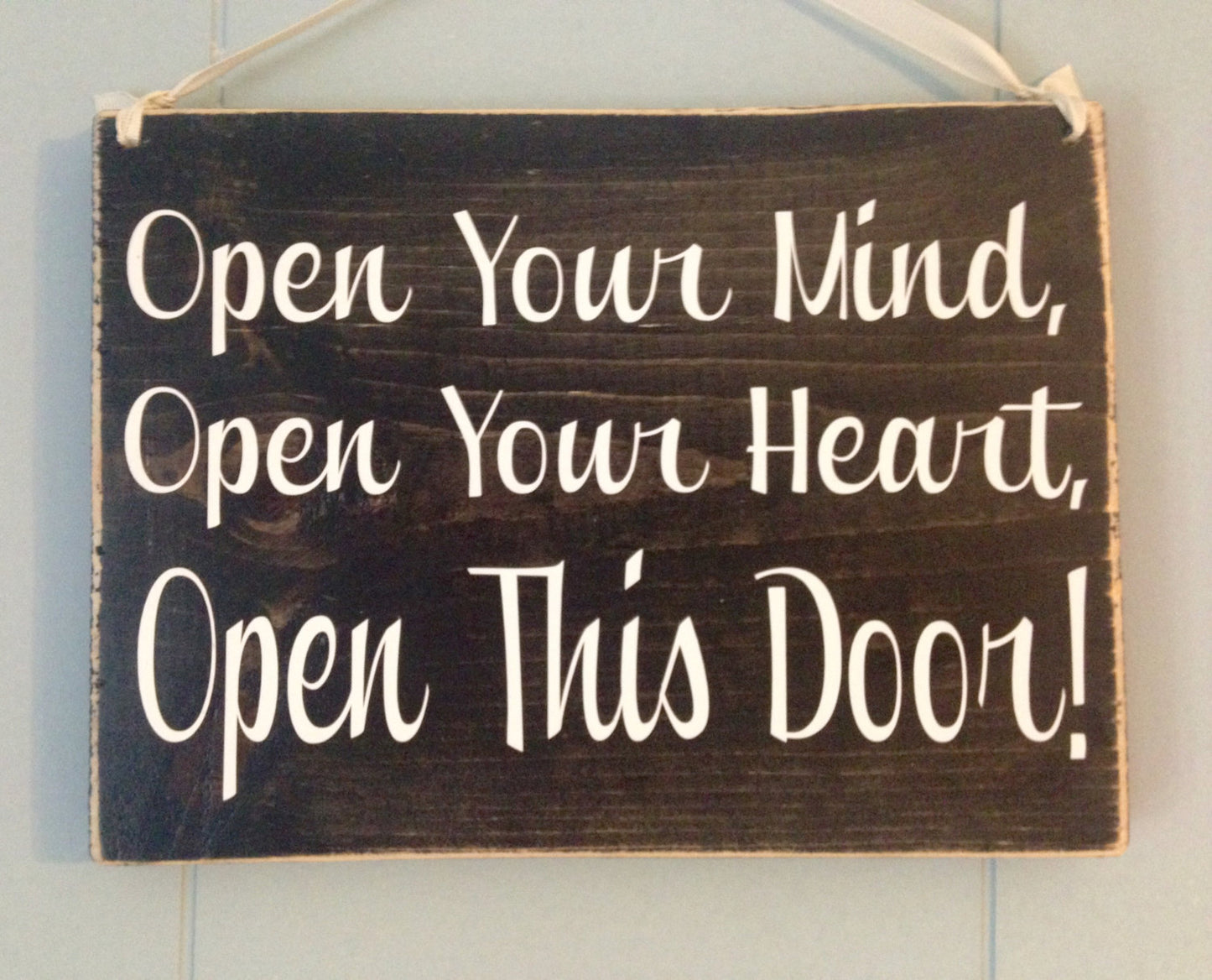 10x8 Open Your Heart Wood Spa Hall Welcome Sign