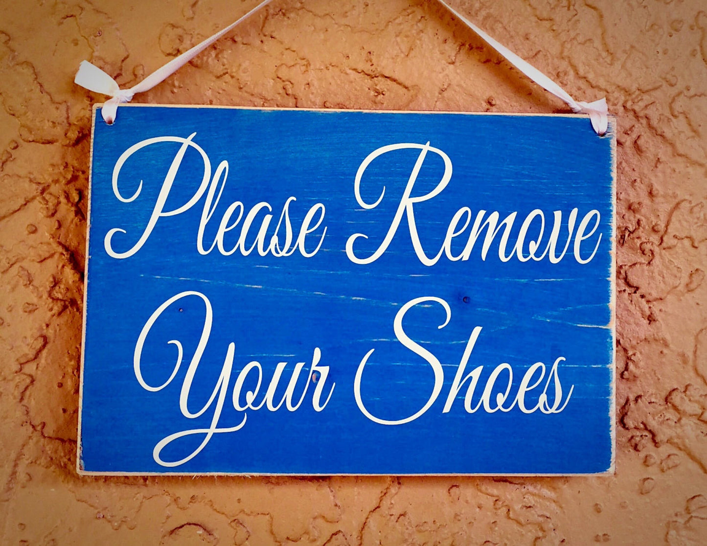 10x8 Please Remove Your Shoes Wood Welcome Sign