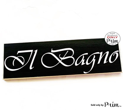 14x4 Il Bagno Custom Wood Sign Italian Restroom Bathroom Bath WC Door Wall Plaque