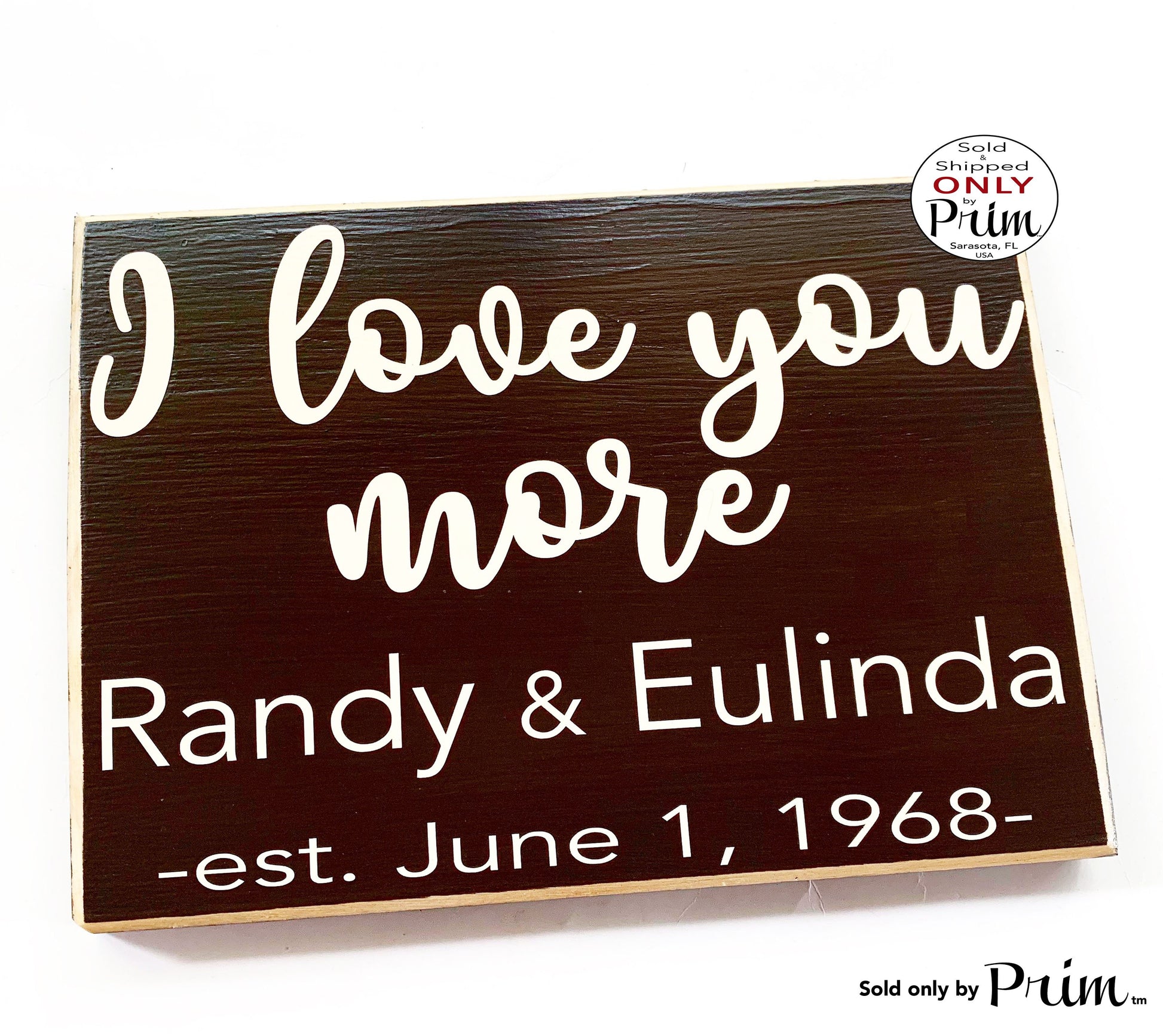 10x8 I Love You More Custom Wood Sign Personalized Name Date Established Wedding Anniversary Valentines Day Gift Soulmate Be Mine Plaque
