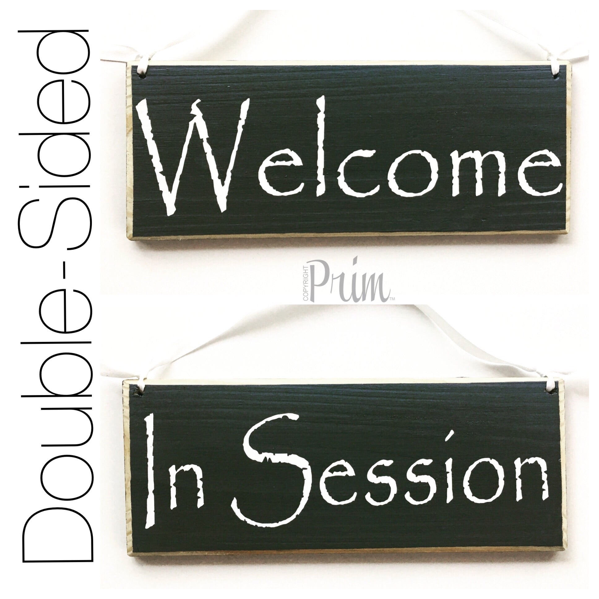 10x4 Welcome In Session Double Sided Wooden Business Office Sign