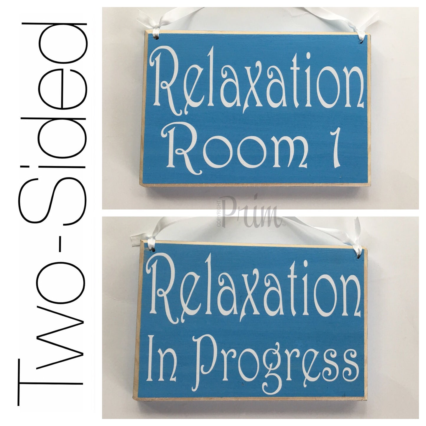 8x6 Two Sided Room number Relaxation Wood Sign