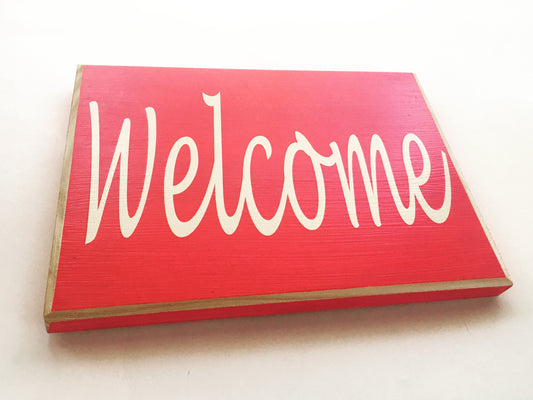 10x8 Welcome Wood Home Business Sign