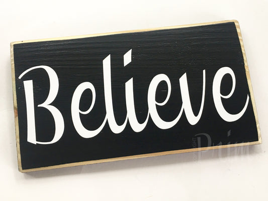 10x6 Believe Wood Blessings Inspire Sign