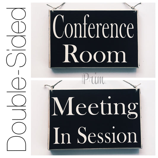Designs by Prim Conference Room Meeting In Session Custom Wood Sign Office Salon Door Plaque