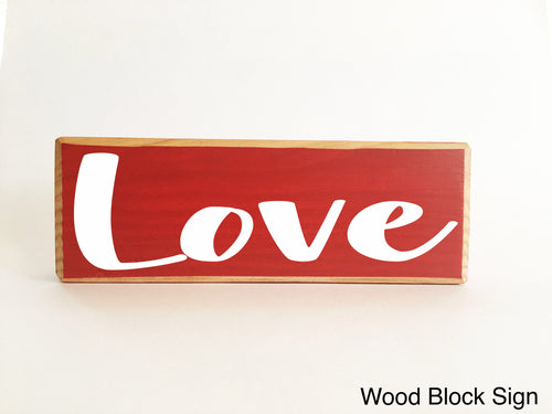 10x4 Love Wooden Wedding Anniversary Block Sign