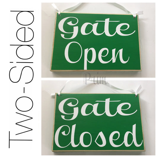 8x6 Two Sided Gate Open Closed Wood Sign
