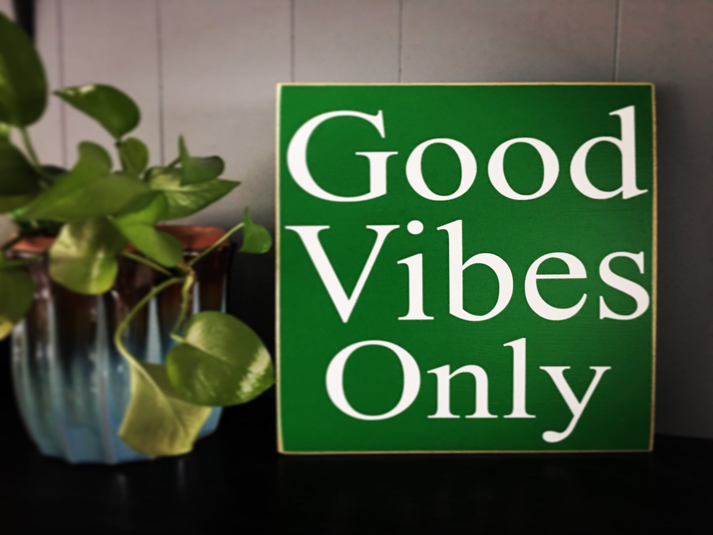 12x12 Good Vibes Only Wood Be Nice Sign