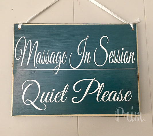 10x8 Massage In Session Quiet Please Wood Shhh Spa Service Sign