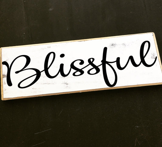 12x4 Blissfull Wood Wedding Blessing Sign