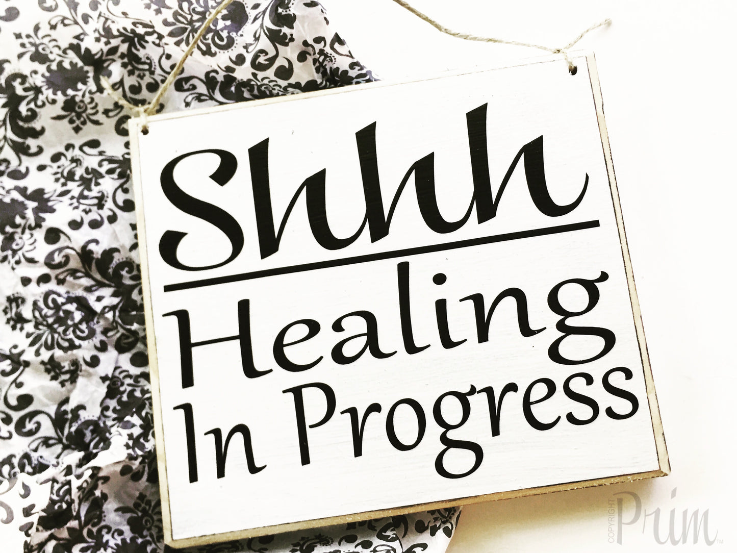 8x8 Shhh... Healing In Progress Session Please Be Quiet Wood Sign