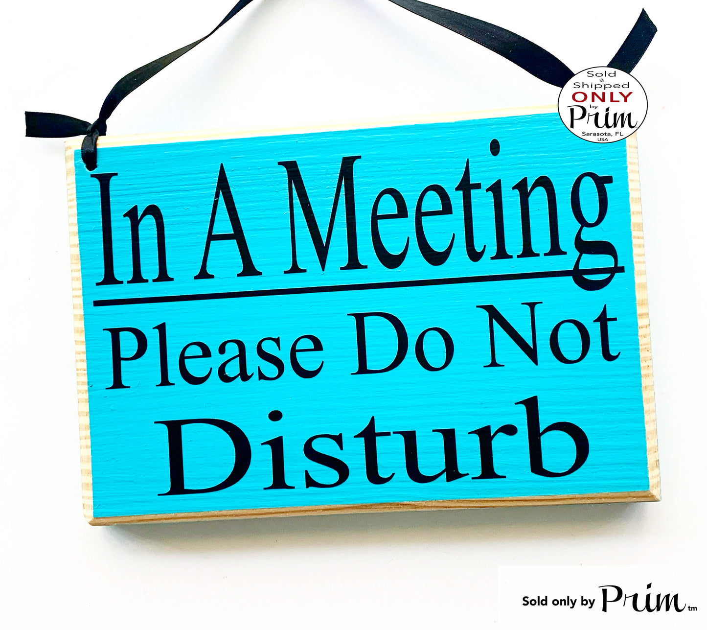 8x6 In a Meeting Please Do Not Disturb Custom Wood Sign Spa Salon Office Door Conference In Session Progress Wall Decor Hanger Door Plaque