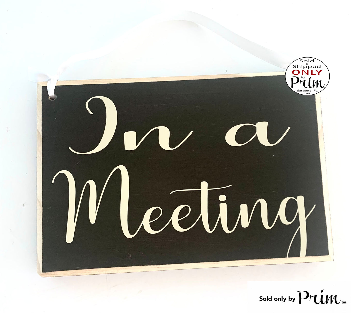 8x6 In a Meeting Custom Wood Sign Please Do Not Disturb Spa Salon Office Door Conference In Session Progress Wall Decor Hanger Door Plaque Designs by Prim