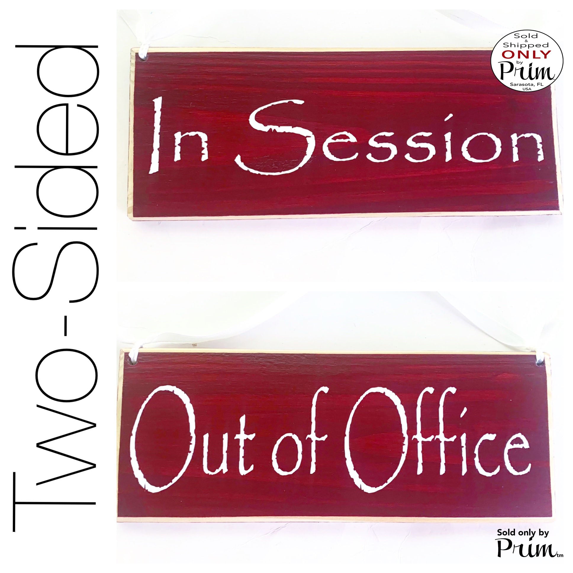 10x4 Out of Office / In Session Front and back (Choose Color) Welcome Meeting Office Store Salon Spa Spa Door Please Do Not Disturb Sign