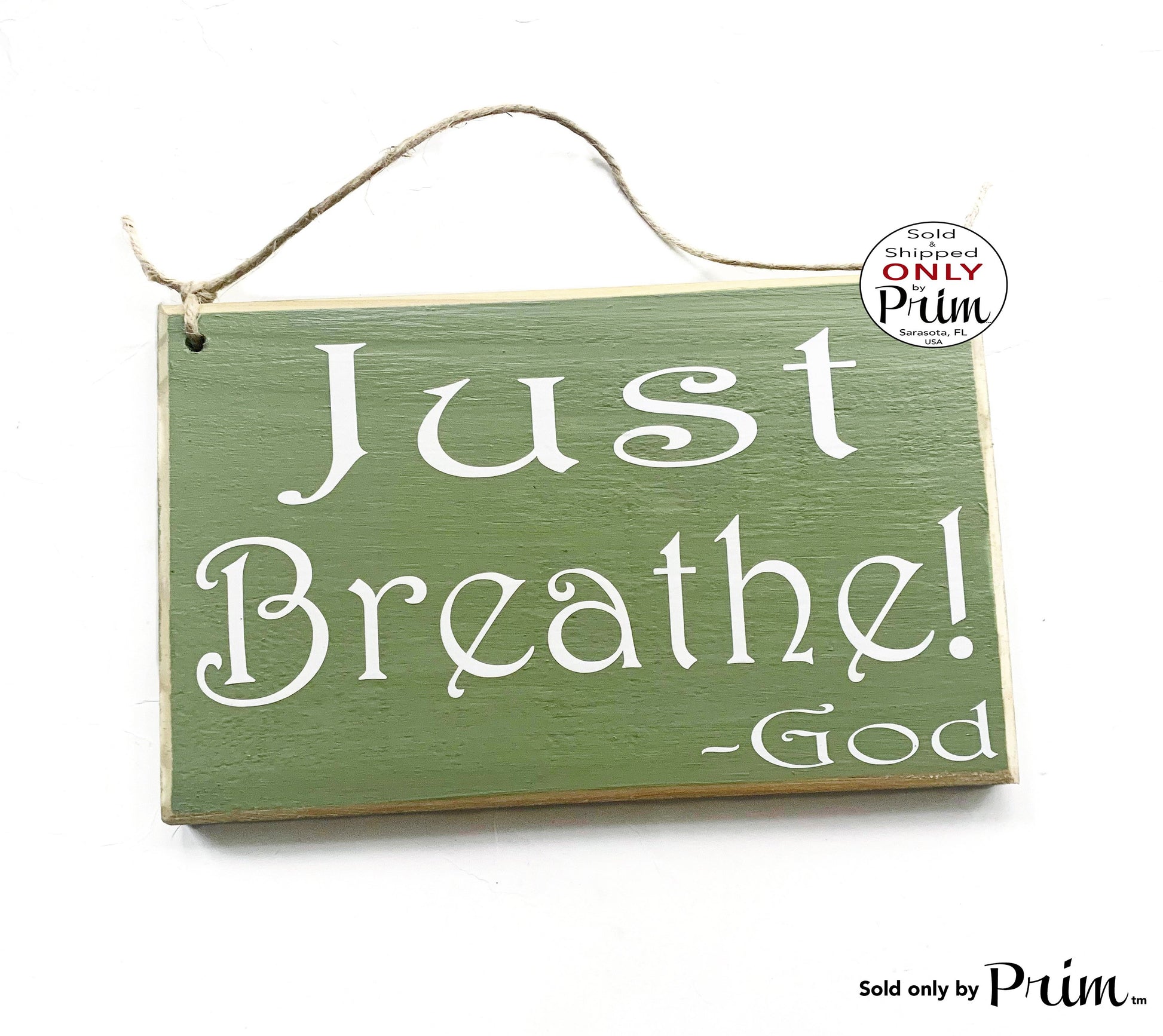 8x6 Just Breathe God Custom Wood Sign | This Too Shall Pass Motivational Inspirational You've Got This Be Strong Wall Hanger Door Plaque