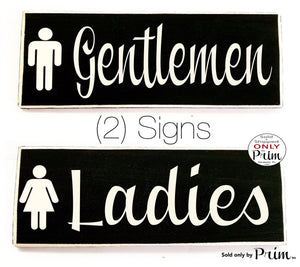 10x4 Ladies and Gentlemen Symbol Custom Wood Sign His Hers Bathroom Restroom Bath Business (Set of 2) Loo WC Bathroom Door Plaque 