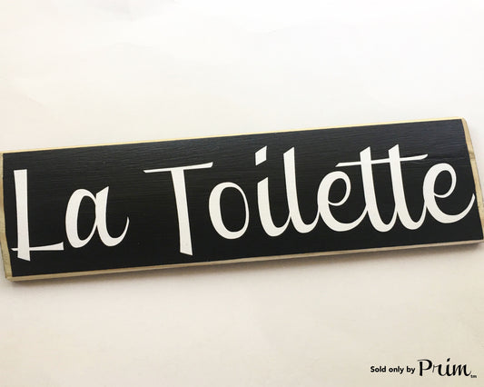 12x4 La Toilette Wood French Bathroom Restroom Sign