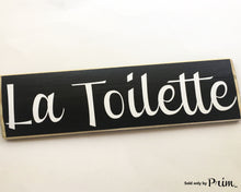 Load image into Gallery viewer, 12x4 La Toilette Wood French Bathroom Restroom Sign