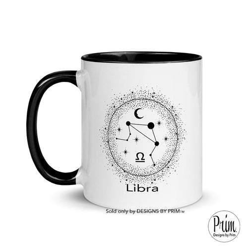 Designs by Prim Libra Constellation Zodiac 11 Ounce Ceramic Mug | Astrology Horoscope 12 Months Birthday Gift Coffee Tea Cup
