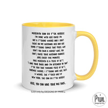 Load image into Gallery viewer, Designs by Prim Lisa Barlow Hot Mic Moment 11 Ounce Ceramic Mug | RHOSLC Real Housewives Salt Lake Meredith Brooks Bravo Graphic Typography Coffee Tea Cup