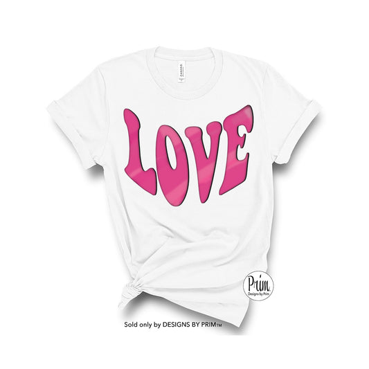 Designs by Prim Love Valentines Day Soft Unisex T-Shirt | All You Need Is Love Valentine&#39;s Top Hearts Lovers Hippie Groovy Top Tee