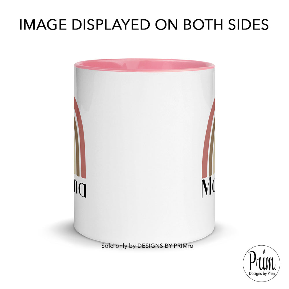 Designs by Prim Mama Boho Rainbow 11 Ounce Ceramic Mug | Mom Life Women Inspirational Positive Kindness Quote Love Heart Rainbow Graphic Coffee Tea Mug