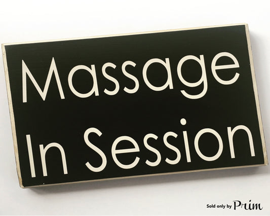 10x8 Massage In Session Wood Spa Service Sign