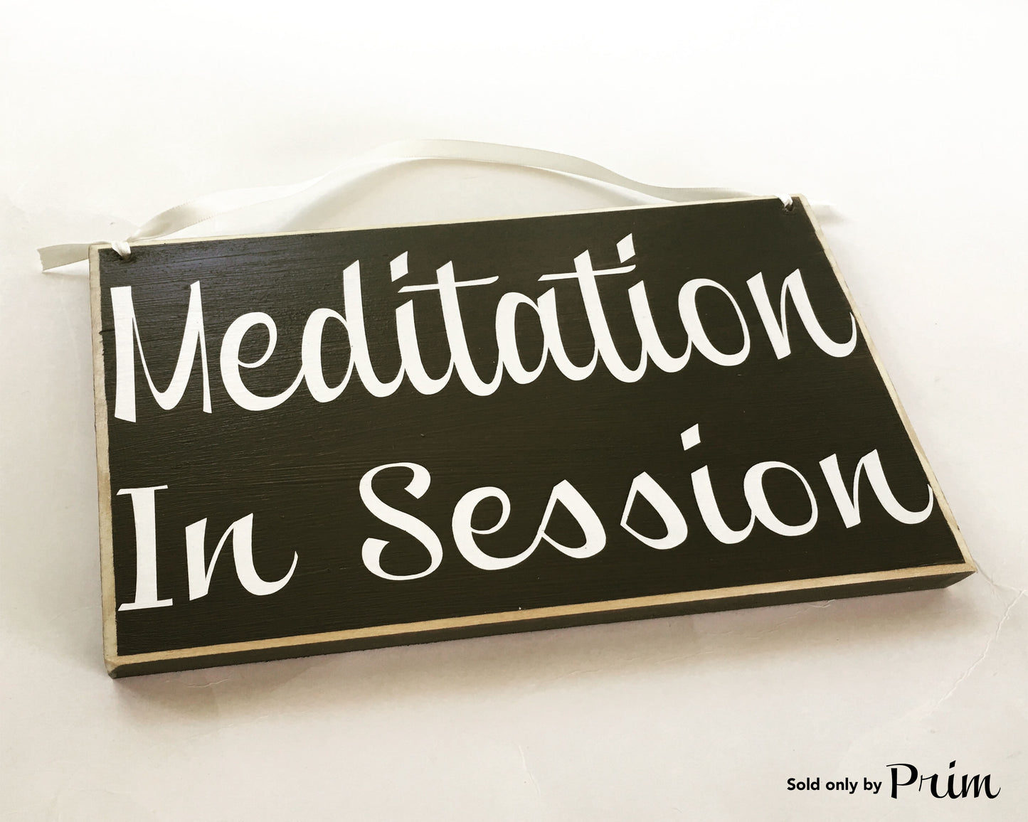 10x8 Meditation In Session Wood Namaste Ohm Om Sign