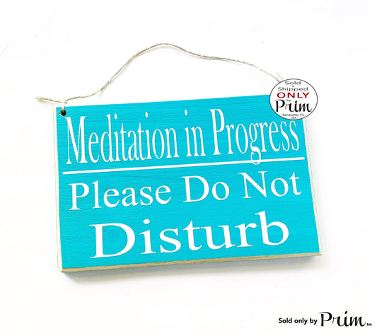 8x6 Meditation In Progress Please Do Not Disturb Custom Wood Sign In Session Shhh Yoga Relaxation Meditate Om Zen Quiet Please Door Plaque