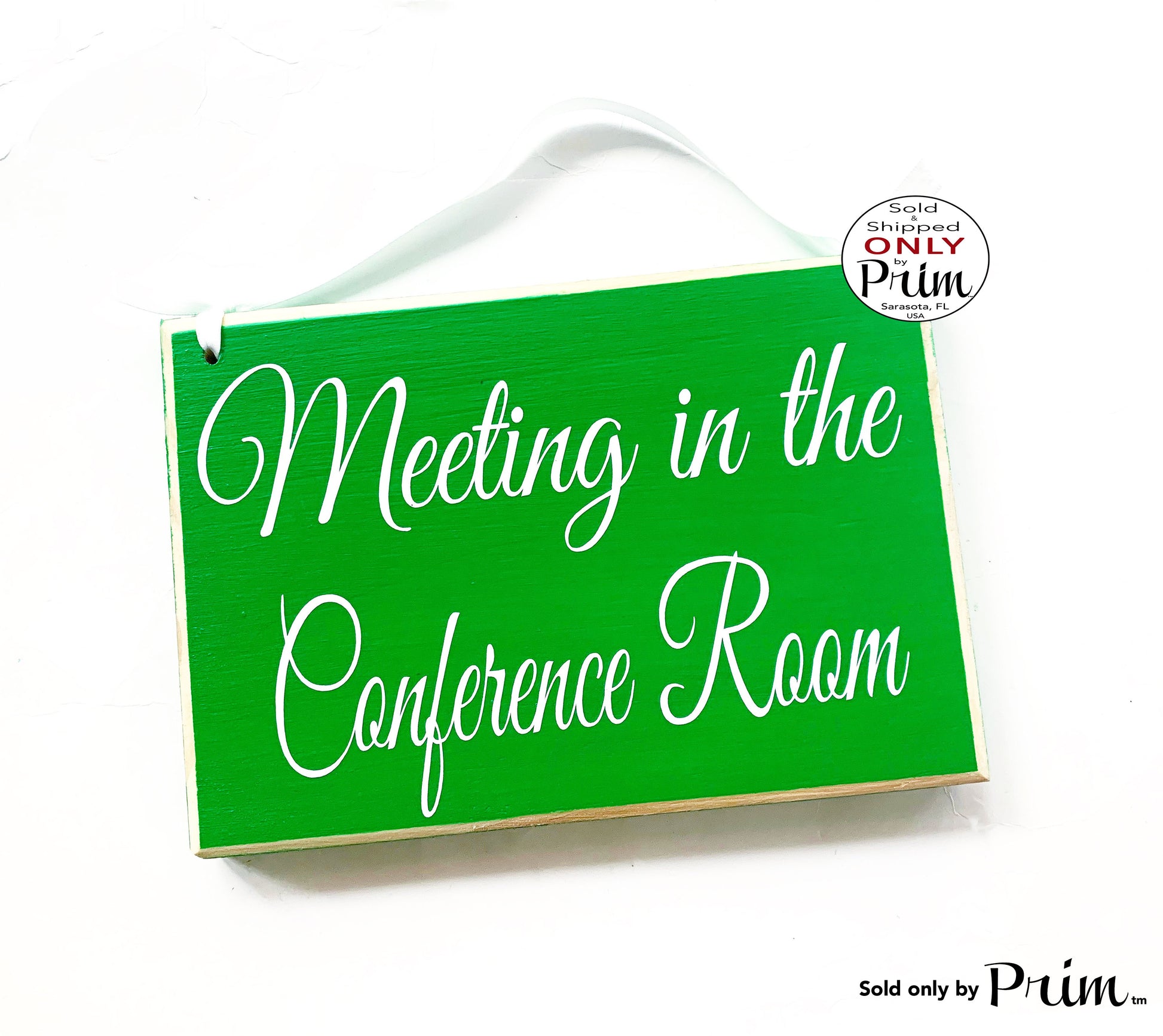 8x6 Meeting In The Conference Room Custom Wood Sign | In Progress Sign | In Session Sign | Please Do Not Disturb Sign | Office Door Plaque
