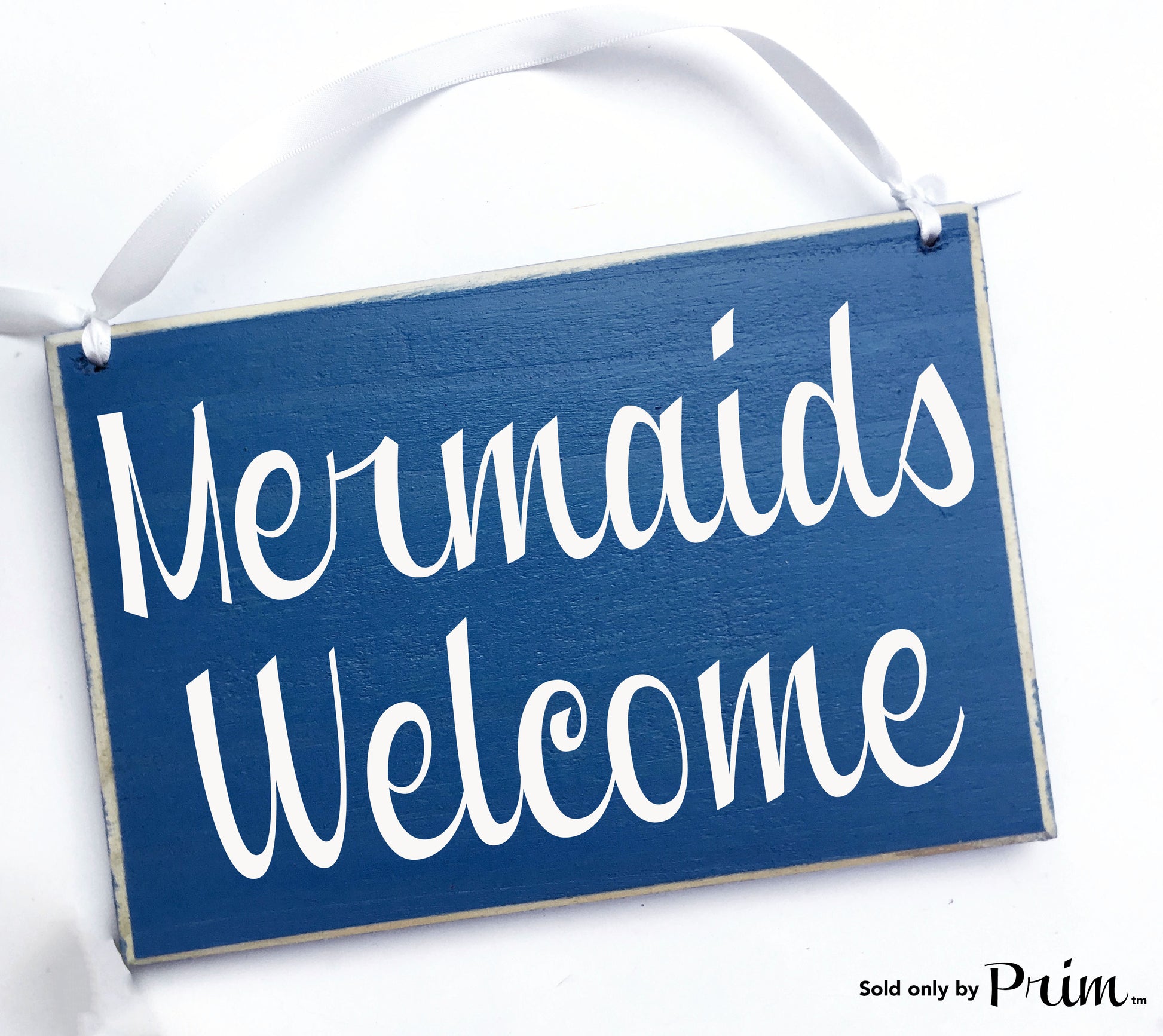 8x6 Mermaids Welcome Custom Wood Sign Nautical Beach Salt Life Ocean