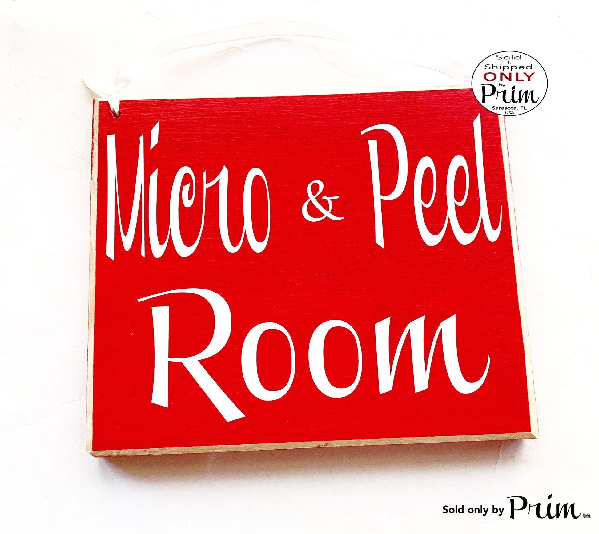 Micro and Peel Room Custom Wood Sign | Facial Aesthetics Salon In Session Microdermabrasion Please Do Not Disturb Wall Door Hanger Plaque
