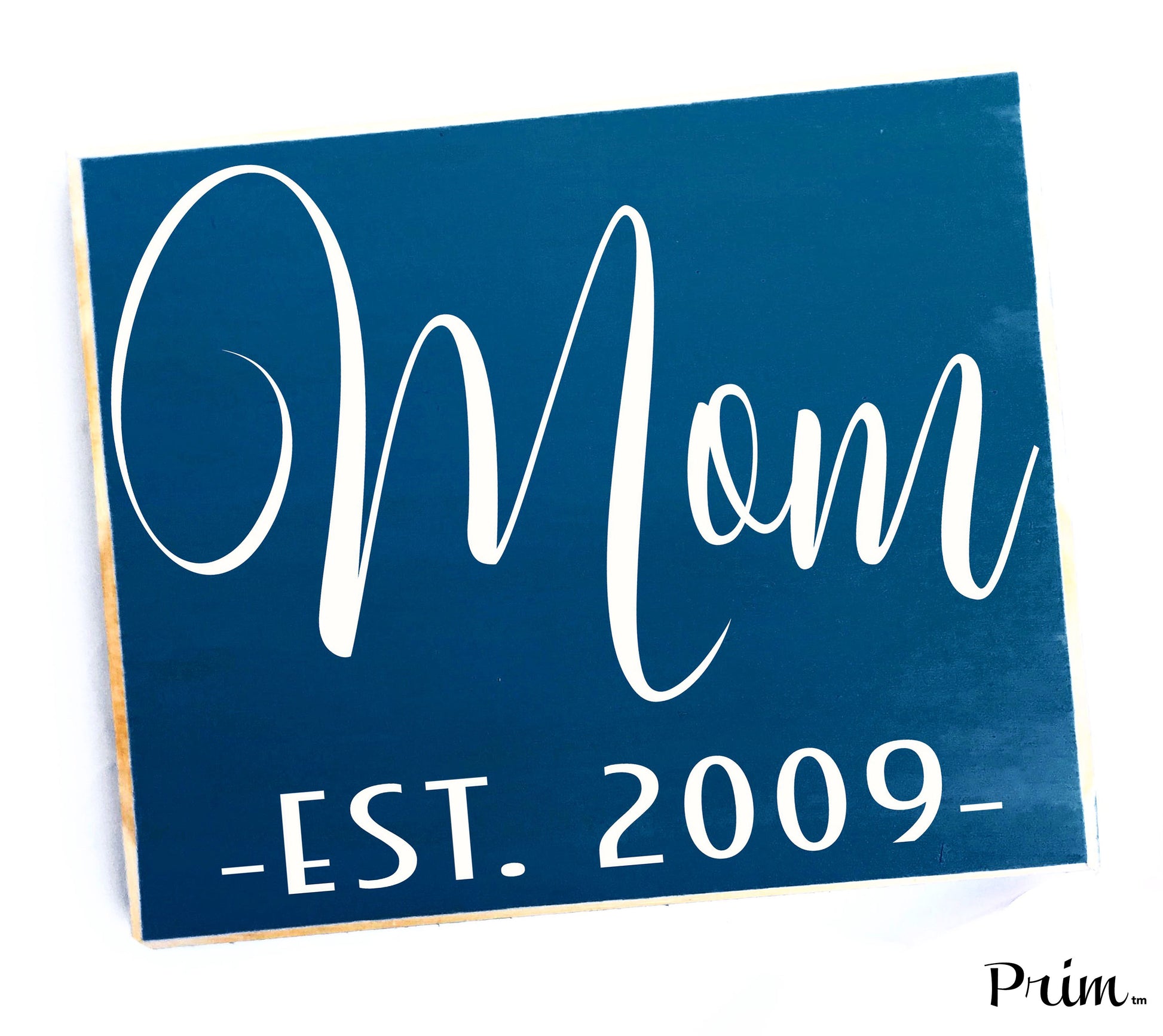 8x8 Mom Established Custom Wood Sign Mother's Day Mommy Children Gift Birth Baby Shower Nursery Family This Is Us Home Sweet Home Plaque