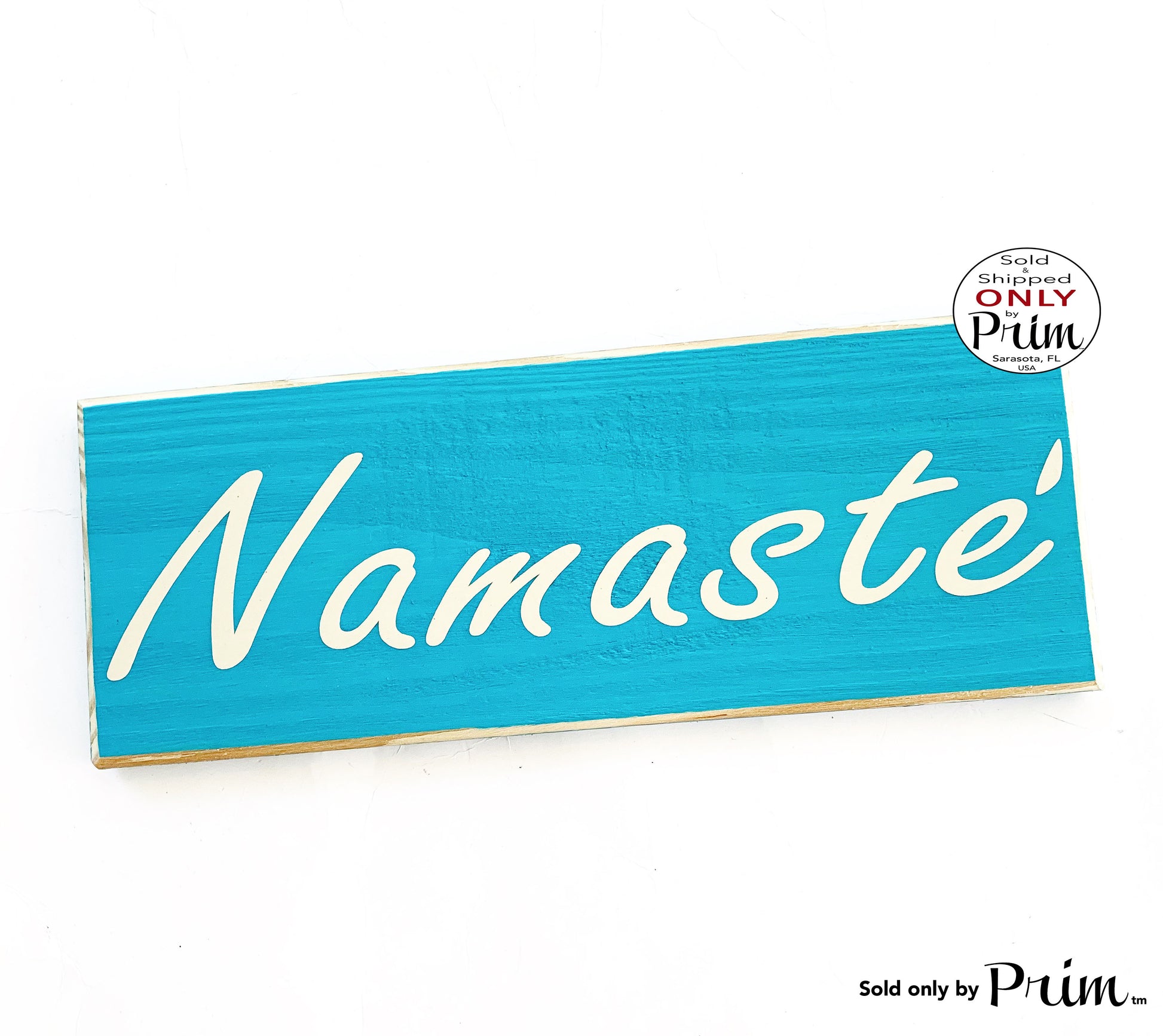 12x4 Namaste Custom Wood Sign | Om Yoga Zen Relax Chill Meditation Spa Pilates Yogi Door Plaque | Yoga Studio Meditation Room Wall Decor