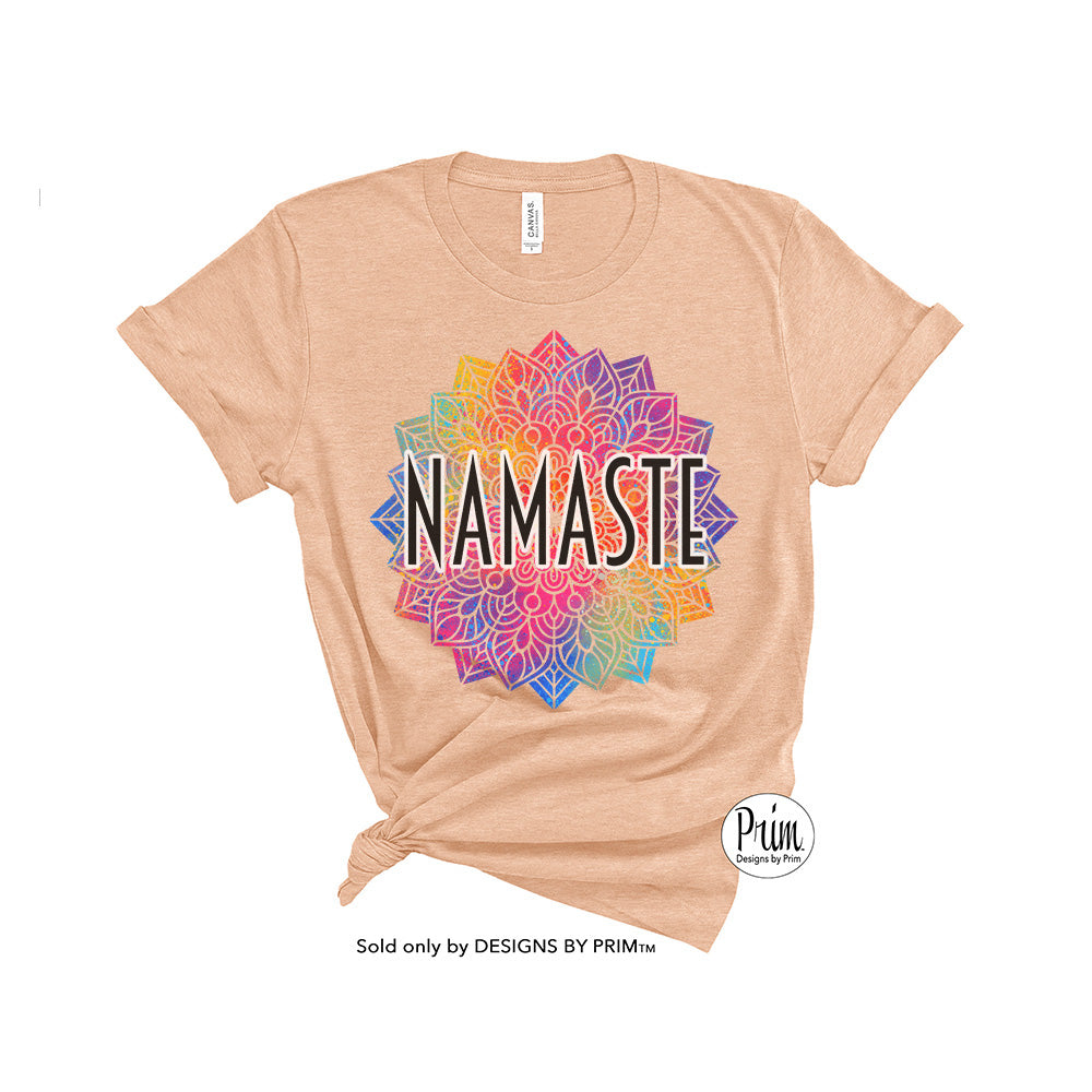 Designs by Prim Namaste Mandala Soft Unisex T-Shirt | Chakra Meditation Spiritual Yoga Tie Dye Graphic Tee Top