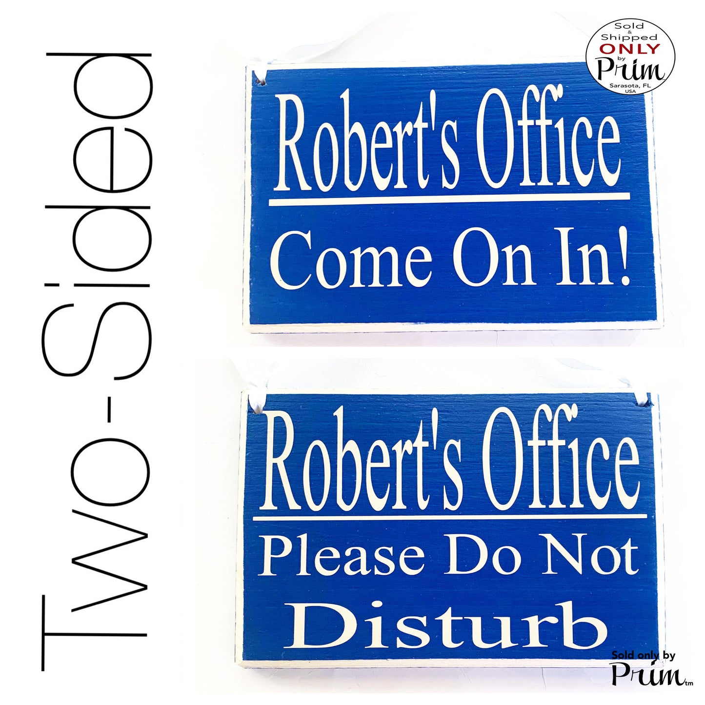 8x6 Custom Name ADD NAME Please Do Not Disturb Welcome Two Sided Custom Wood Sign| Home Office Business In Session Meeting Conference Plaque Designs by Prim
