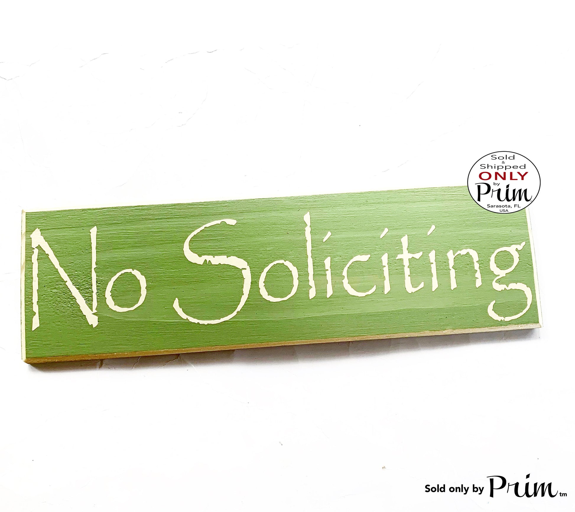 14x4 No Soliciting Custom Wood Sign | Please Do Not Disturb Do Not Knock No Selling Not Interested No Sales Wall Decor Hanger Door Sign