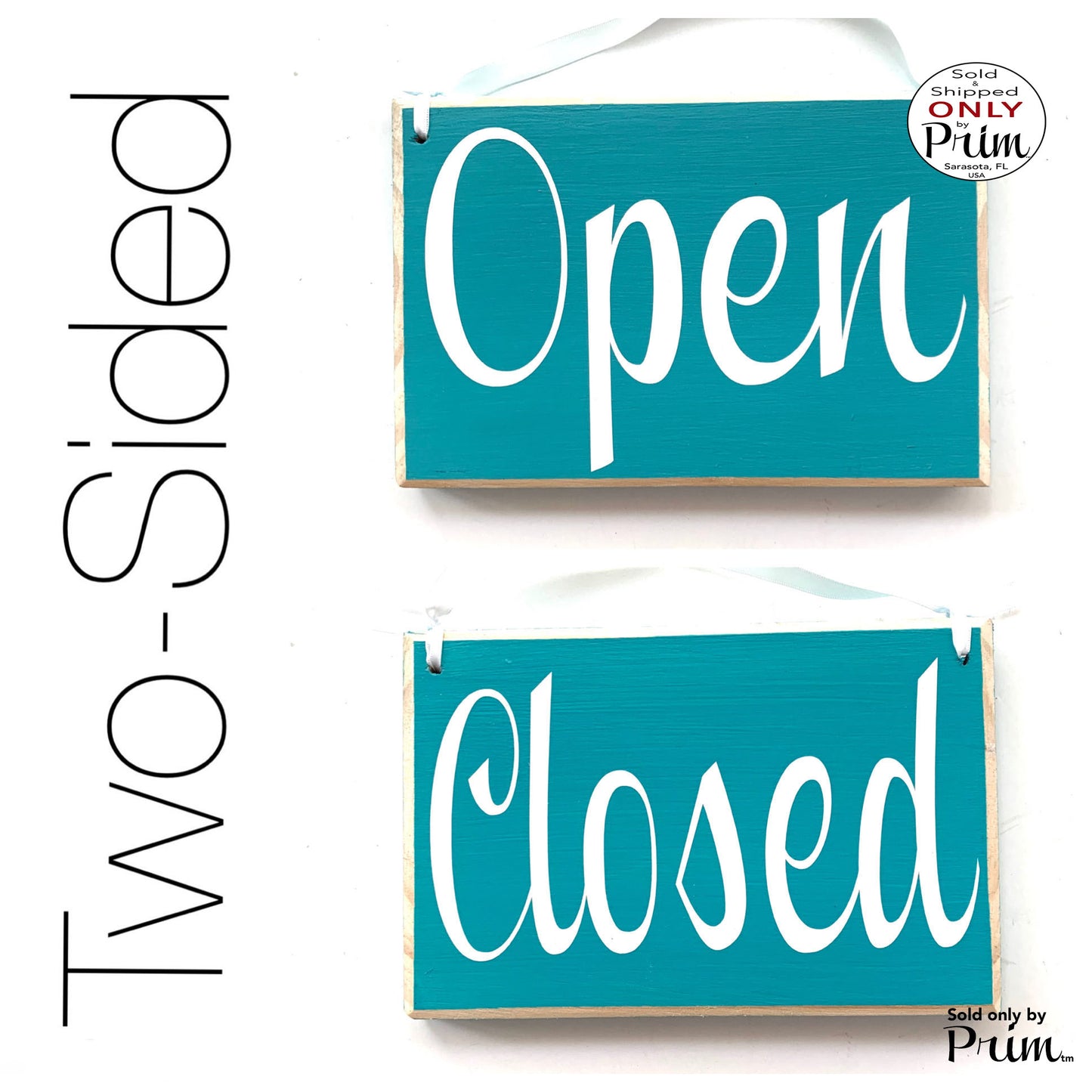 8x6 OPEN CLOSED Custom Wood Sign Office Store Hours Business Salon Spa Welcome Come On In Wall Decor Hanger Door Plaque Designs by Prim