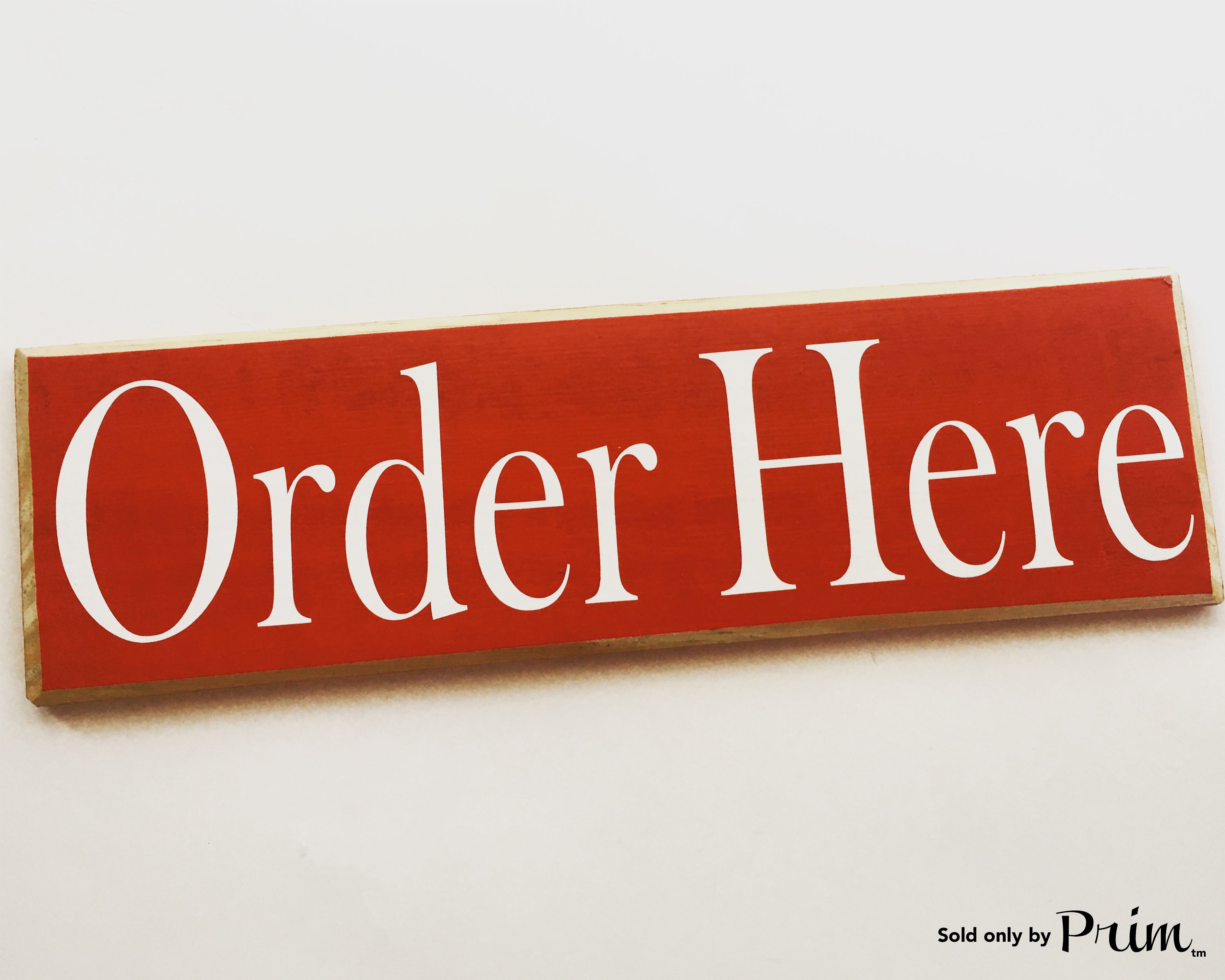 14x4 Order Here Wood Restaurant Coffee Shop Business Sign – Designs by Prim