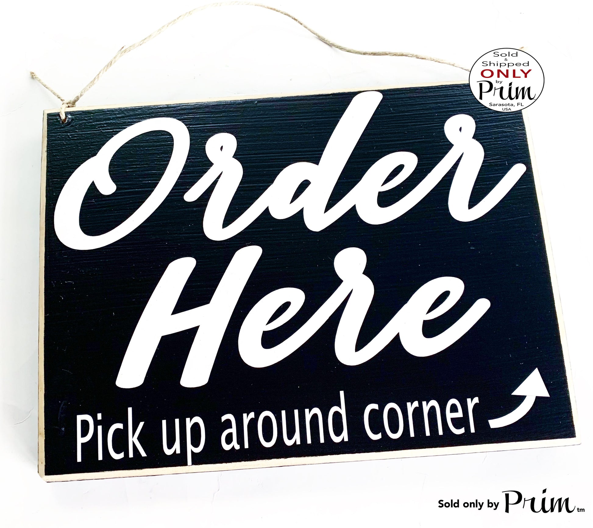 Order Here 10x8 Custom Wood Sign Pick Up Around the Corner Welcome Restaurant Cafe Coffee House Eat Kitchen Counter Cashier Plaque